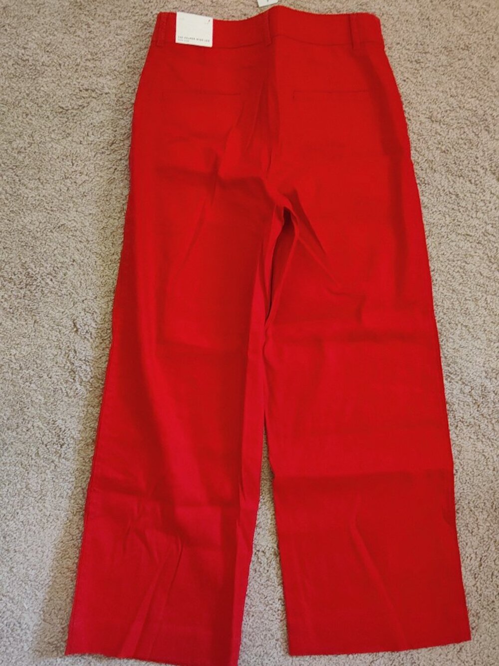 LOFT sz 4 Palmer wide leg pants red linen blend NWT - Picture 3 of 5